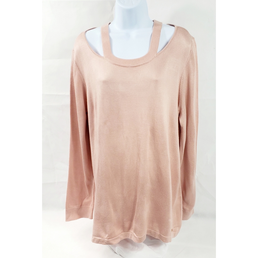 Calvin Klein Long Sleeve Cold Shoulder Knit Top